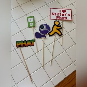 Retro Party Photo Props Set stifler AOL phat iPod webcam electronic party garden